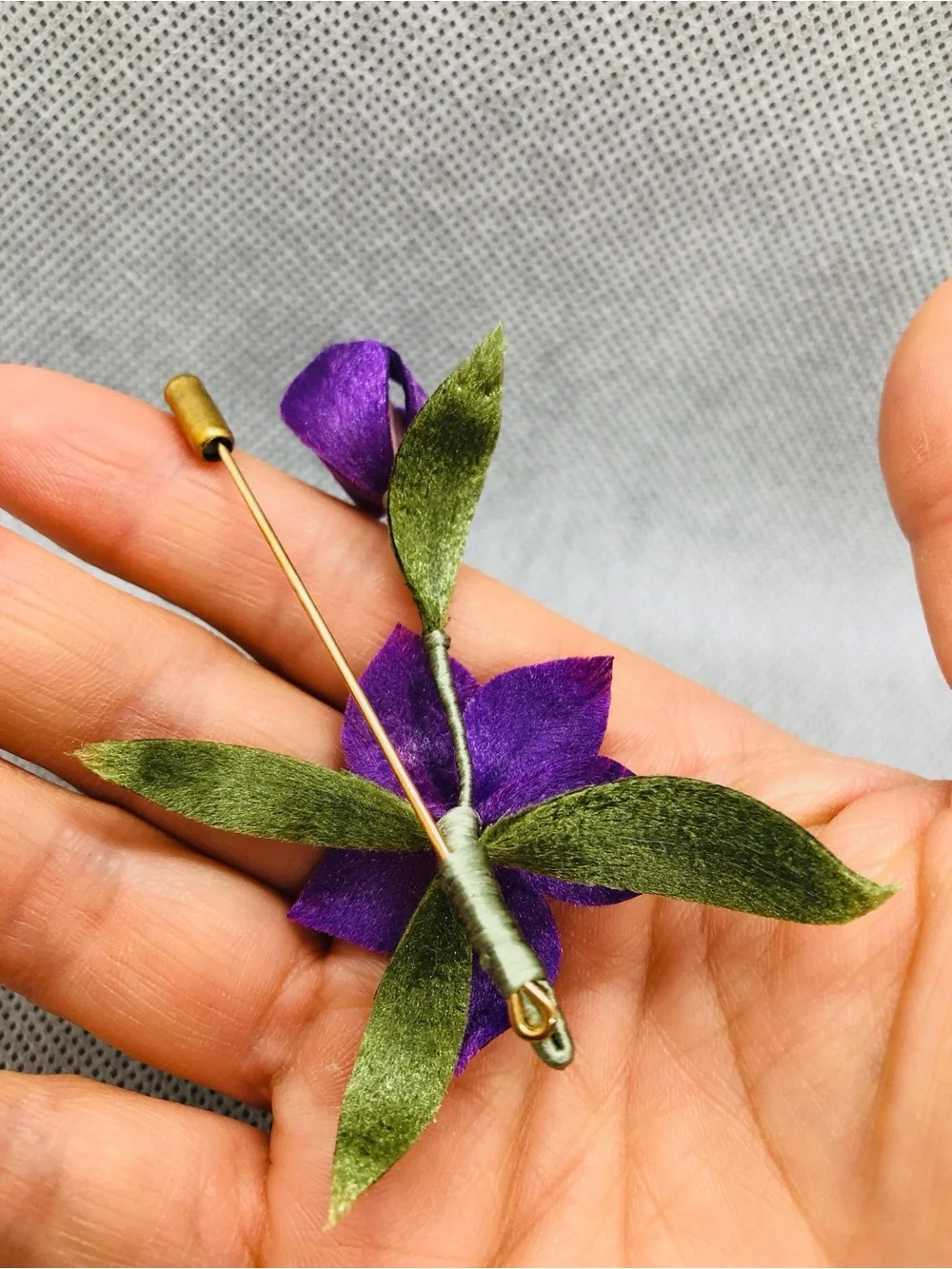 Purple Floral Lapel Pin